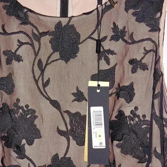 DONNA KARAN Floral Embroidered sleeveless dress. Size 4 - Picture 10 of 10